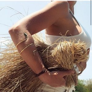 Solid Brass Serpent Arm Band